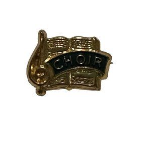Vintage Gold Abingdon Press Choir Musical Lapel Pin Tie Tack C Clasp USA Church